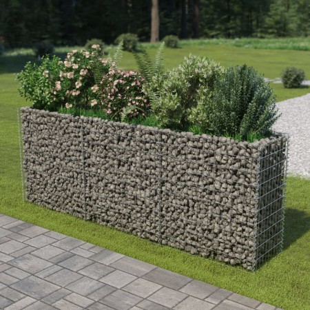 Gabbione Letto Rialzato in Acciaio Zincato 270x50x100 cm