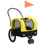 Rimorchio Bici per Animali Carrello Jogging 2in1 Giallo e Nero