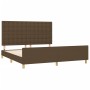 Giroletto con Testiera Marrone Scuro 180x200 cm in Tessuto