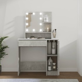 Toeletta con LED Grigio Cemento 86,5x35x136 cm