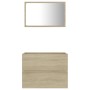 Set Mobili da Bagno 2 pz Rovere Sonoma in Legno Multistrato