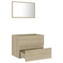 Set Mobili da Bagno 2 pz Rovere Sonoma in Legno Multistrato