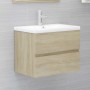 Set Mobili da Bagno 2 pz Rovere Sonoma in Legno Multistrato