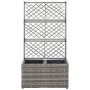 Letto Rialzato a Traliccio 2 Vasi 58x30x107cm Polyrattan Grigio