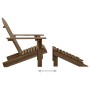 Sedia Adirondack con Ottomana e Tavolo Abete Massello Marrone