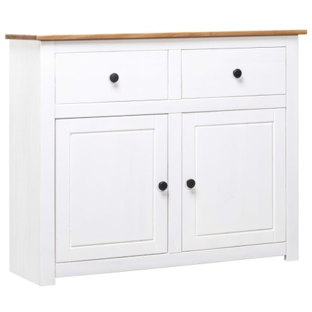 Credenza Bianca 93x40x80 cm in Legno Massello di Pino Panama