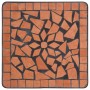 Tavolino di Servizio con Mosaico Terracotta in Ceramica