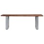 Tavolino da Caffè con Bordi Vivi 115x60x40 cm Massello Acacia