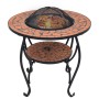 Tavolo con Braciere a Mosaico Terracotta 68 cm in Ceramica