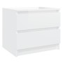 Comodini 2pz Bianco Lucido 50x39x43,5 cm in Legno Multistrato