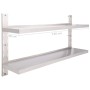 Mensola a Sospensione a 2 Livelli in Acciaio Inox 150x30 cm