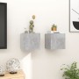 Mobili Porta TV a Parete 2pz Grigio Cemento 30,5x30x30 cm