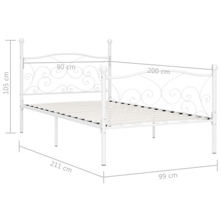 Giroletto con Doghe Bianco in Metallo 90x200 cm