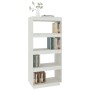 Libreria/Divisorio Bianco 60x35x135 cm Legno Massello di Pino