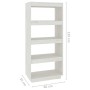 Libreria/Divisorio Bianco 60x35x135 cm Legno Massello di Pino