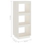 Libreria/Divisorio Bianco 40x35x103cm in Legno Massello di Pino