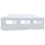 Tenda Pieghevole Pop-Up con 8 Pareti Laterali 3x9 m Bianca