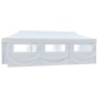 Tenda Pieghevole Pop-Up con 8 Pareti Laterali 3x9 m Bianca