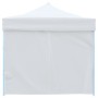 Tenda Pieghevole Pop-Up con 8 Pareti Laterali 3x9 m Bianca