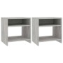 Comodini 2 pz Grigio Cemento 40x30x40 cm in Legno Multistrato