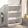 Libreria/Divisorio Bianco 80x35x103 cm Legno Massello di Pino