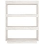 Libreria/Divisorio Bianco 80x35x103 cm Legno Massello di Pino