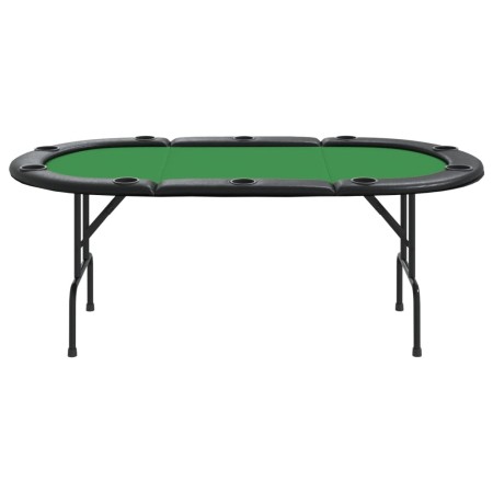 Tavolo da Poker Pieghevole 10 Giocatori Verde 206x106x75 cm