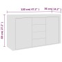 Credenza Bianca 120x36x69 cm in Legno Multistrato