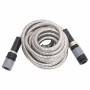 Tubo da Giardino con Ugello Spray Argento 0,6" 15 m in Acciaio