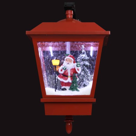 Lampada Natalizia da Parete LED e Babbo Natale Rossa 40x27x45cm