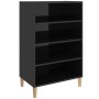 Credenza Nero Lucido 57x35x90 cm in Legno Multistrato