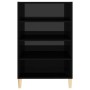 Credenza Nero Lucido 57x35x90 cm in Legno Multistrato