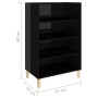 Credenza Nero Lucido 57x35x90 cm in Legno Multistrato