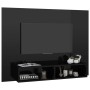 Mobile TV a Muro Nero Lucido 120x23,5x90 cm Legno Multistrato
