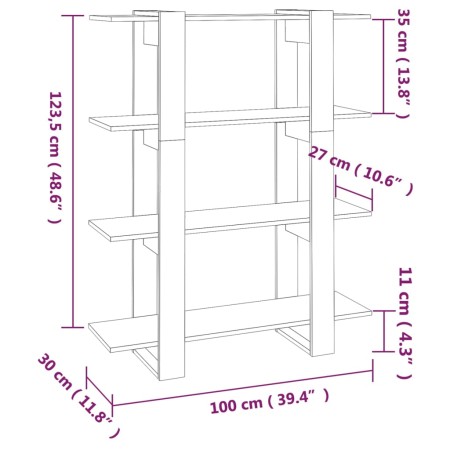 Libreria/Divisorio Bianco Lucido 100x30x123,5 cm