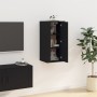 Mobile Porta TV a Parete Nero 40x34,5x80 cm