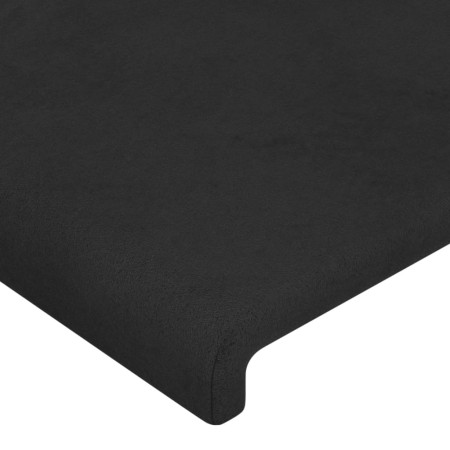 Giroletto con Testiera Nero 80x200 cm in Velluto