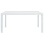 Tavolo da Giardino Bianco 150x90x72 cm in Plastica Stile Rattan