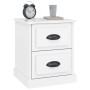 Comodini 2 pz Bianco Lucido 39x39x47,5 cm in Legno Multistrato