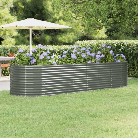 Letto Giardino Acciaio Verniciato a Polvere 322x100x68cm Grigio