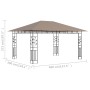 Gazebo con Zanzariera 4x3x2,73 m Talpa 180 g/m²