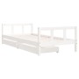 Giroletto Bambini con Cassetti Bianco 90x200cm Massello di Pino