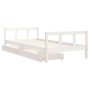 Giroletto Bambini con Cassetti Bianco 90x200cm Massello di Pino