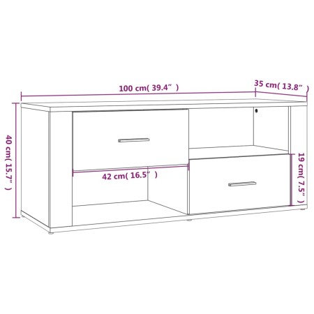 Mobile Porta TV Bianco 100x35x40 cm in Legno Multistrato