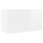 Mobile Lavabo Bianco Lucido 80x38,5x45 cm in Legno Multistrato