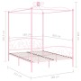 Giroletto a Baldacchino Rosa in Metallo 180x200 cm