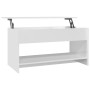 Tavolino Salotto Bianco Lucido 102x50x52,5 cm Legno Multistrato