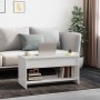 Tavolino Salotto Bianco Lucido 102x50x52,5 cm Legno Multistrato