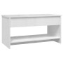 Tavolino Salotto Bianco Lucido 102x50x52,5 cm Legno Multistrato