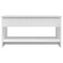 Tavolino Salotto Bianco Lucido 102x50x52,5 cm Legno Multistrato